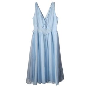 VINTAGE 50's The Chiffon Look by Fantasy Elegant Light Blue Sleeveless Dress‎